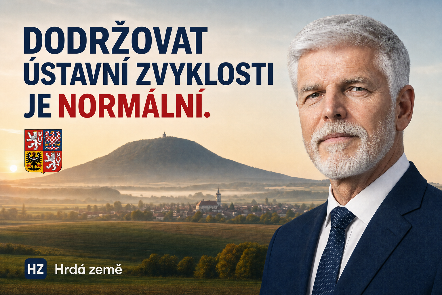 Koncept kampaně Dodržovat ústavní zvyklosti je normální.