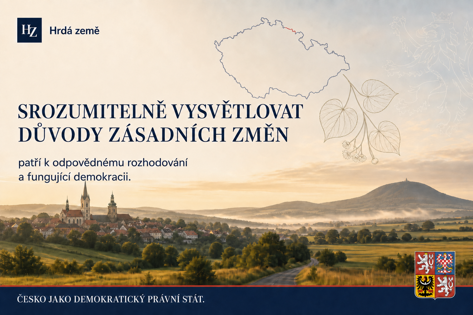 Koncept kampaně Srozumitelně vysvětlovat důvody zásadních změn.